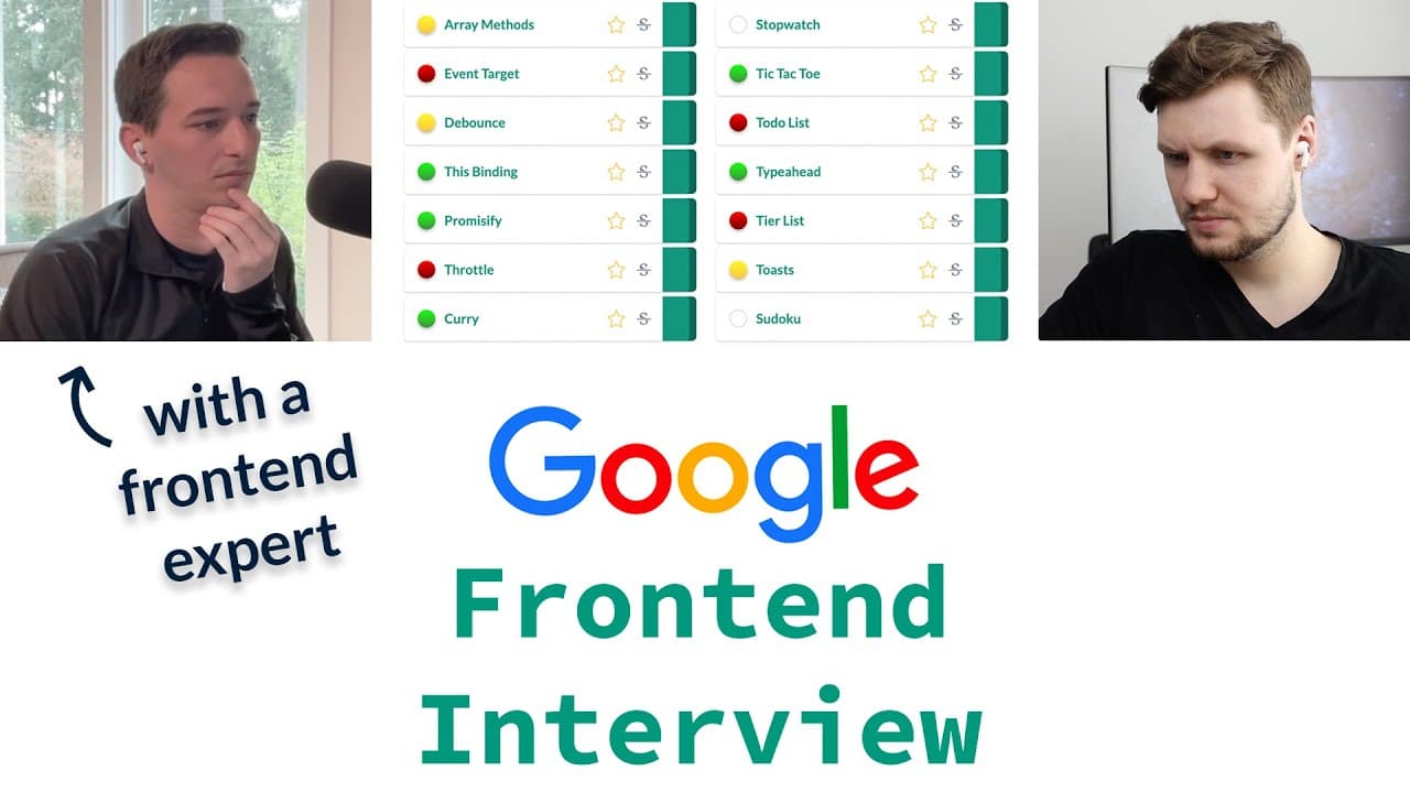 Google FrontEnd Coding Interview: Recreating the AlgoExpert Questions List